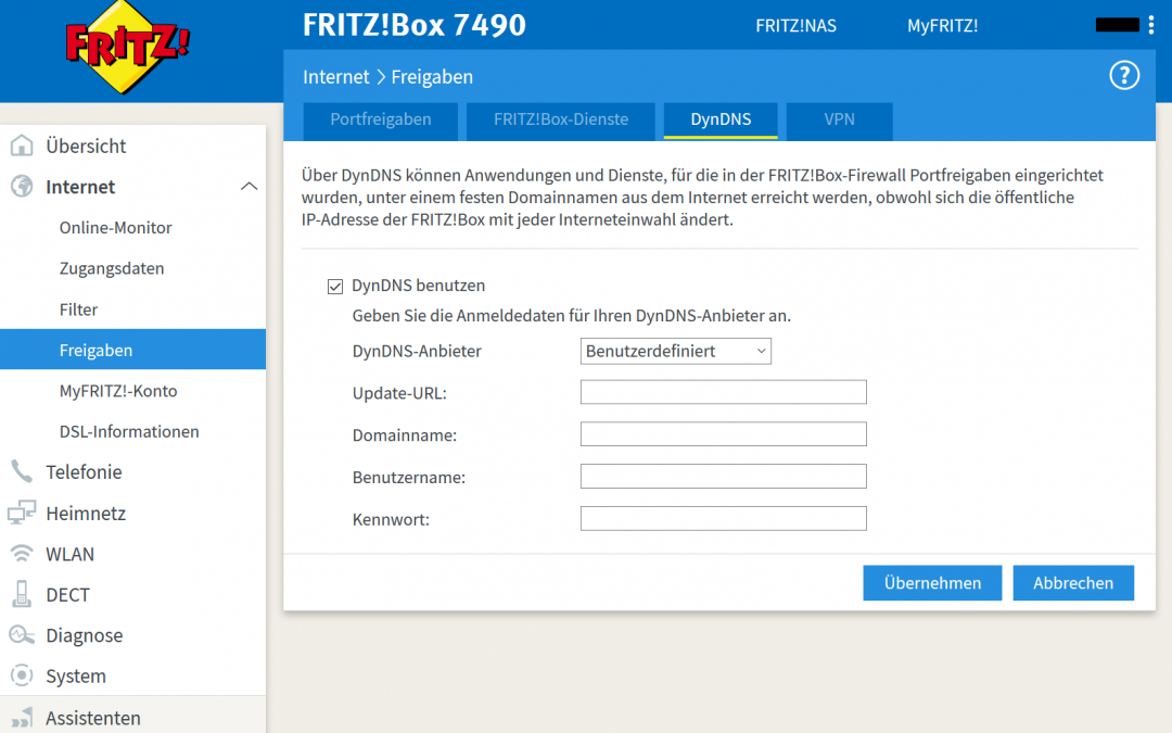 Externer Zugriff auf die FritzBox